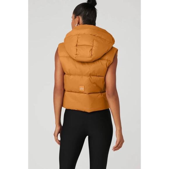 Alo Yoga Gold Rush Puffer Vest Toffee Size S - Picture 2 of 6